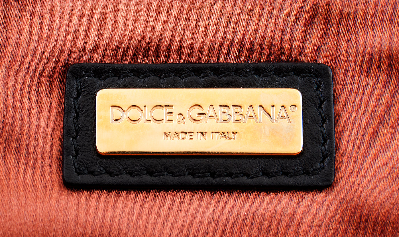 Dolce & Gabbana Miss Lady Black Satin Clutch