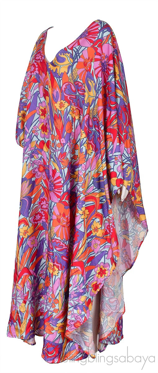 Opera Asymmetric Floral-print Maxi Dress