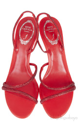 Red Crystal Slingback Sandals