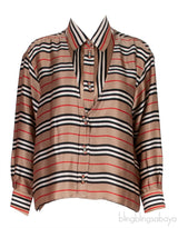 Brown Stripes 2Piece Shirt Set