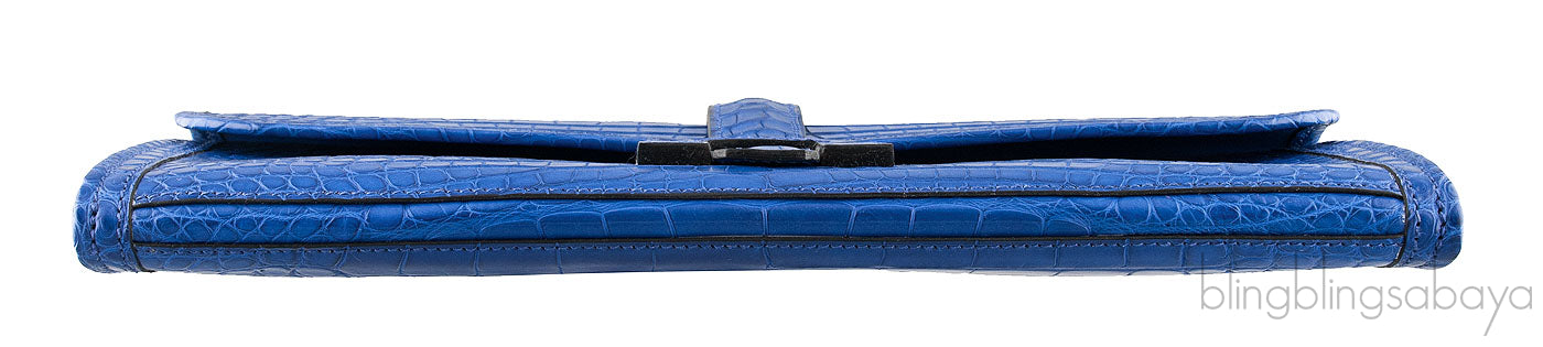 Jige Elan Blue Electric Crocodile Clutch