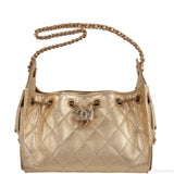 Chanel 25 Mini Gold Metallic Grained Leather GHW