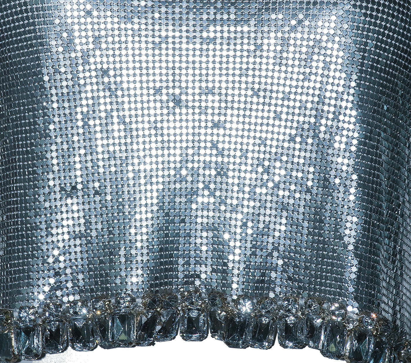 Silver Metal Mesh Crop Top