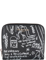 Black Graffiti Zip Around Wallet