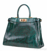Fendi Peekaboo Medium Green Python Bag