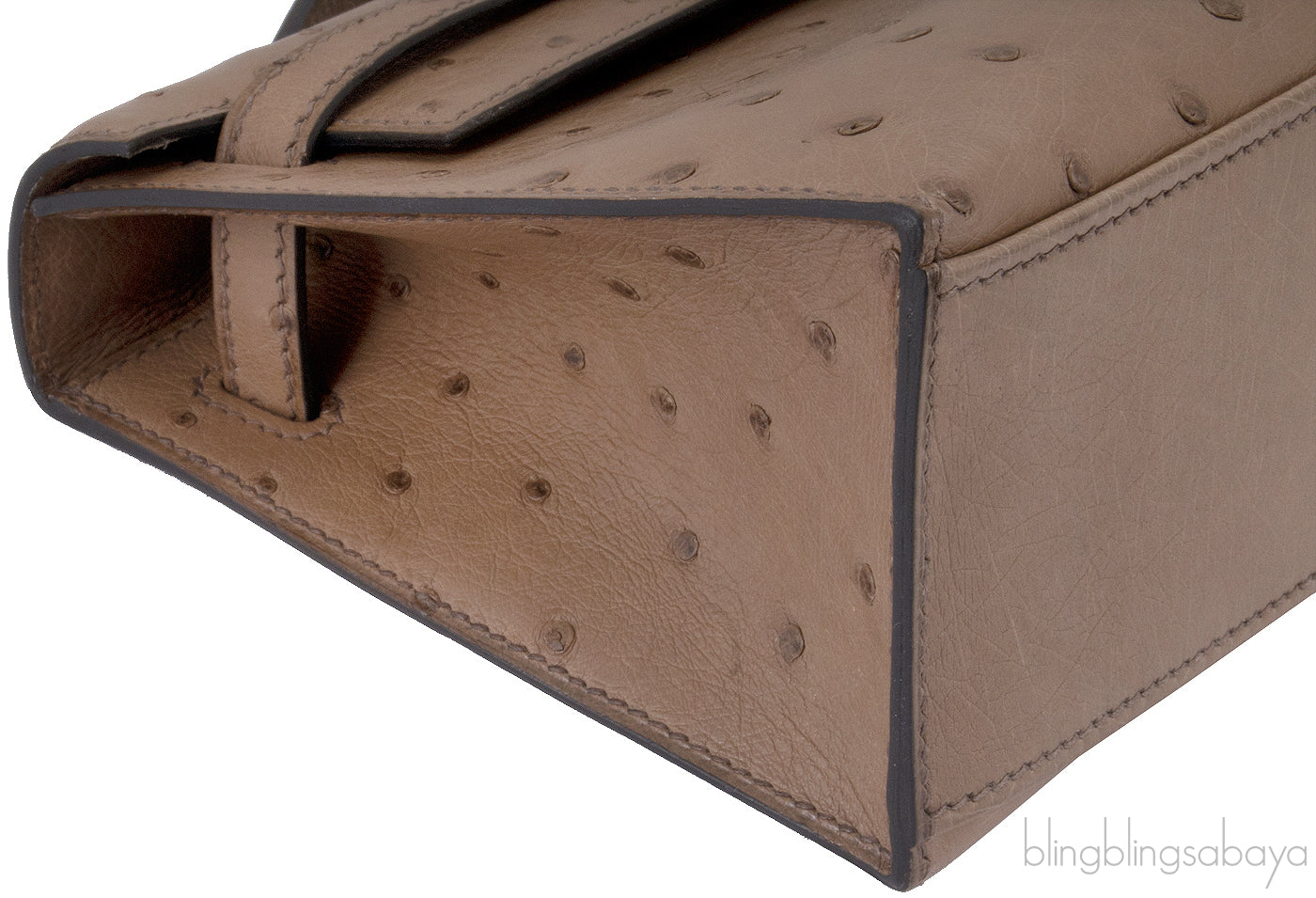 Kelly Pochette Etoupe Ostrich PHW