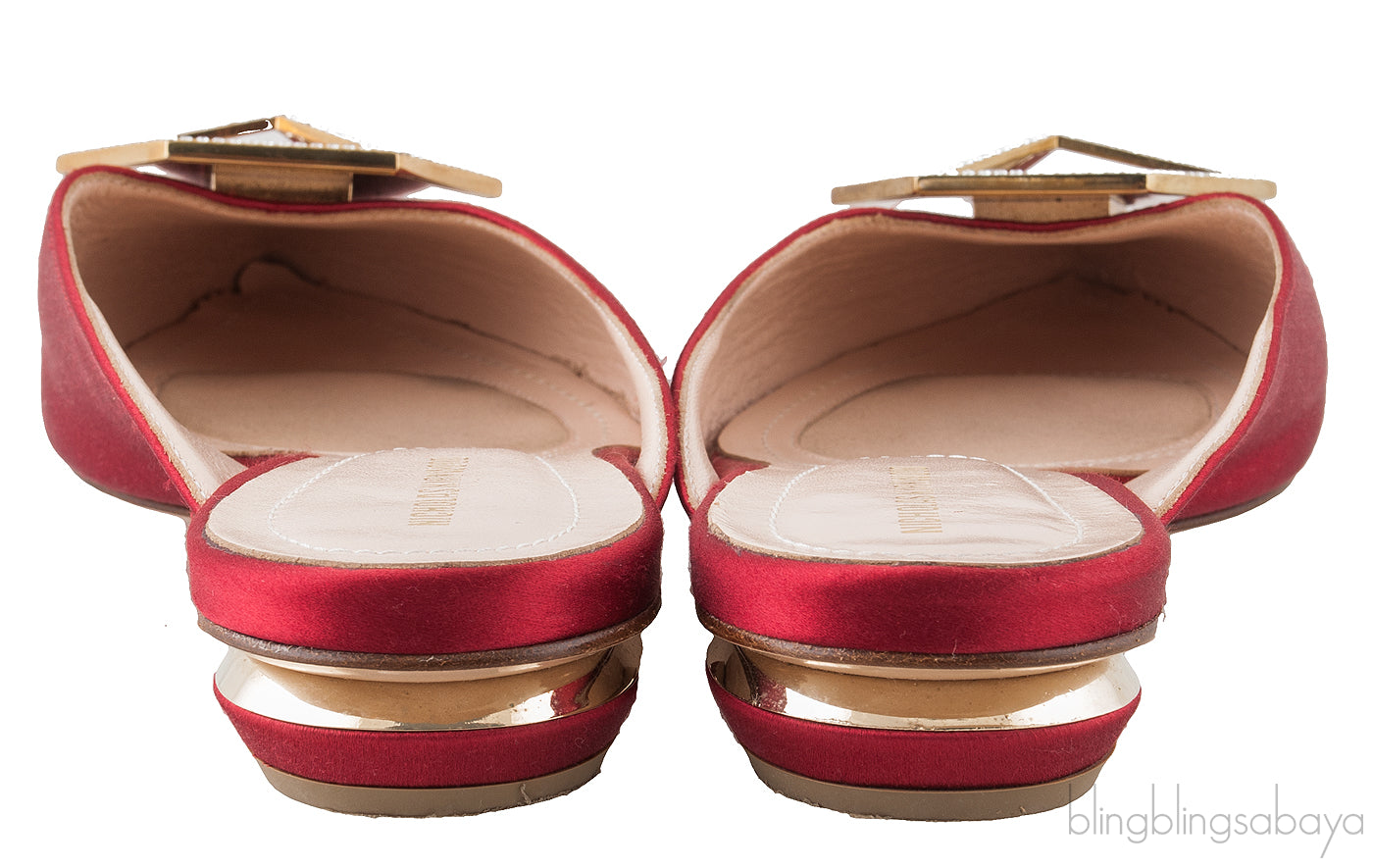 Red Satin Eden Mirror Flat Mule