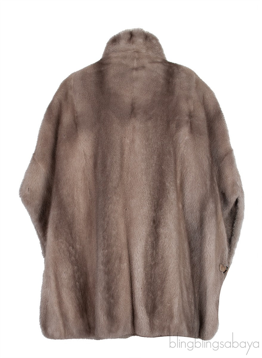 Light Brown Mink Fur Poncho