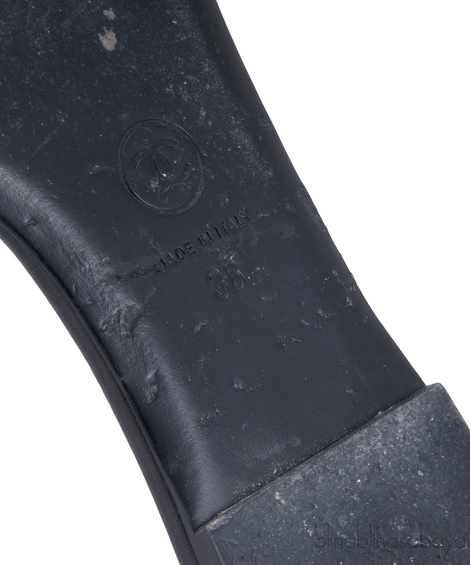 Black Camellia Flat Mules*