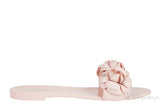 Pink Camellia Rubber Logo Mules