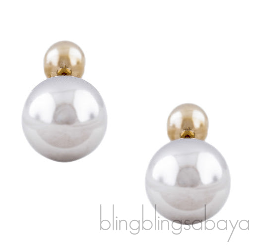 Mise en Dior Silver Gold Tribal Earrings