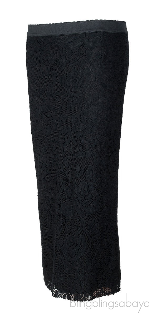 Black Floral Lace Skirt