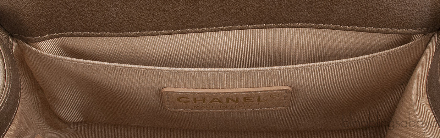 Small Gold Quilted Le Boy