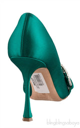 Tartonacri Emerald Satin Heels