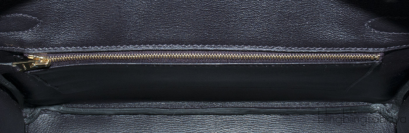 Birkin 30 Prunoir Crocodile Lisse GHW