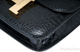 Constance Vintage Black Crocodile