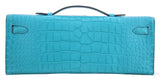 Kelly Cut Alligator Matte Bleu Paon