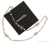 Gold CC Logo Pearl Necklace