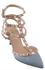 Blue Grey Nude Slingback