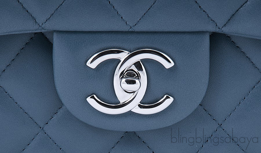 Maxi Jumbo Blue Tempete Flap Bag