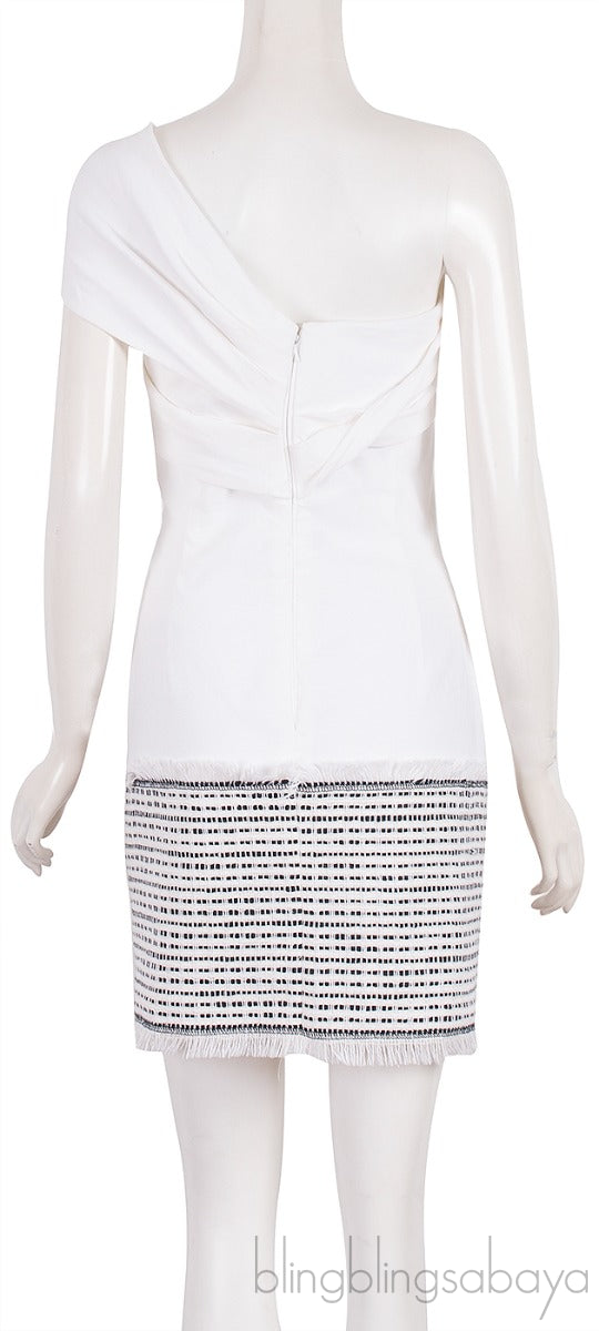 One Shoulder Tweed Mini Dress