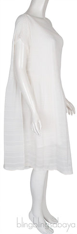 Ivory Plisse Crepe Dress