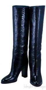 Python Knee-High Boots