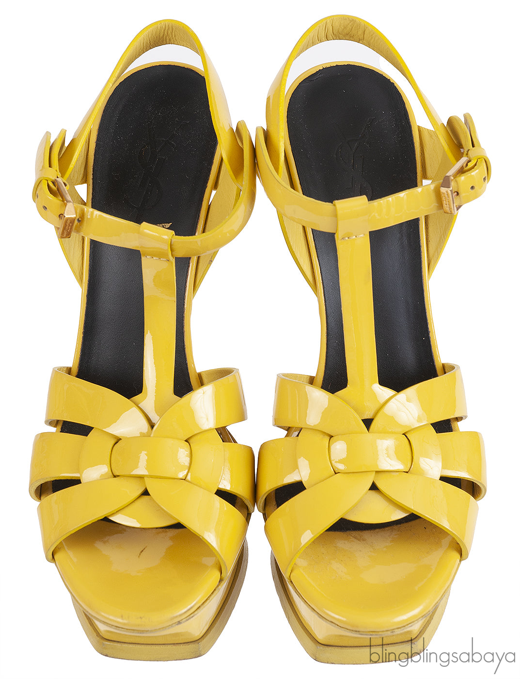 Yves Saint Laurent Patent Yellow Leather Tribute