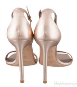 Rose Gold Square Toe Slingback Heels