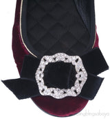 Maroon Velvet Bow Ballet Flat
