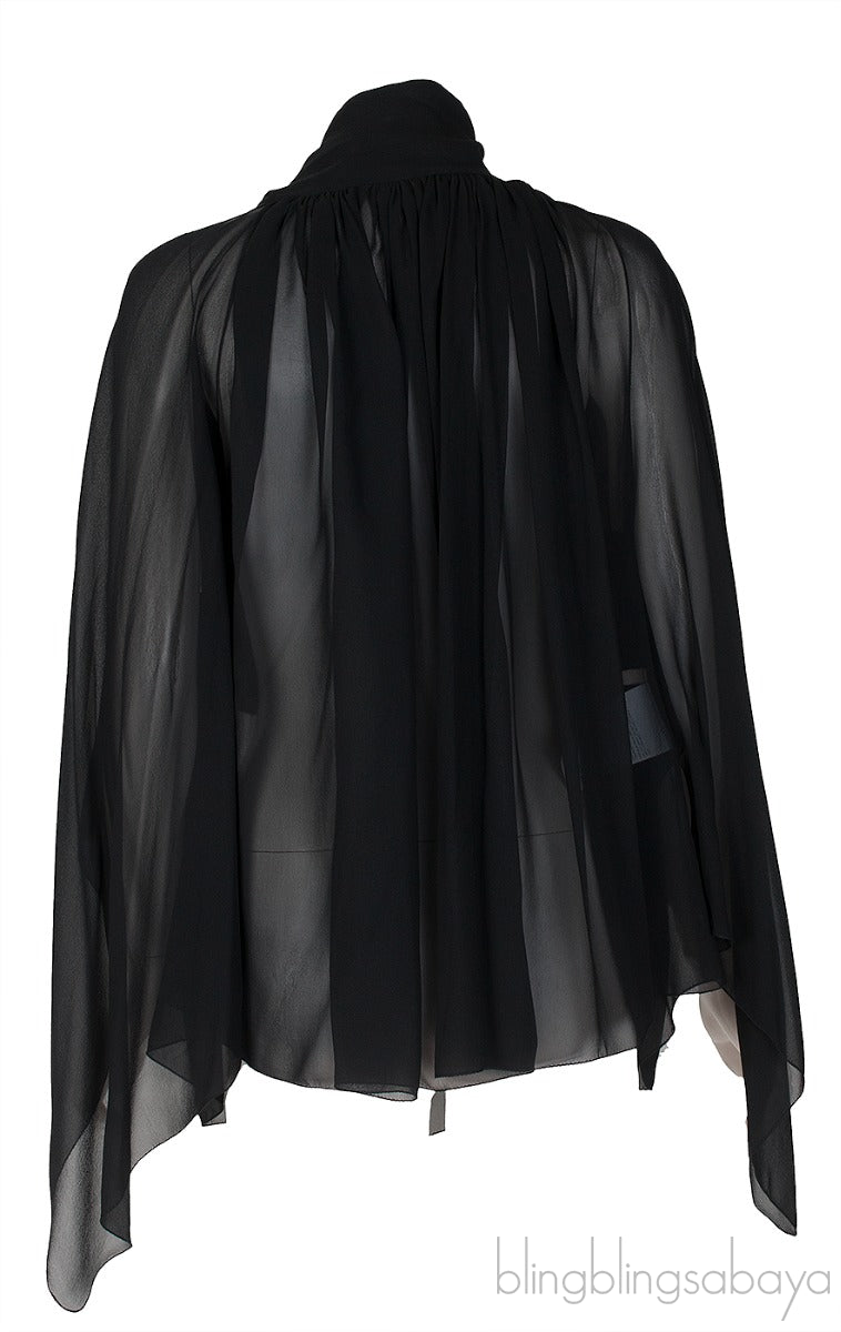 Black Silk Chiffon Shirt