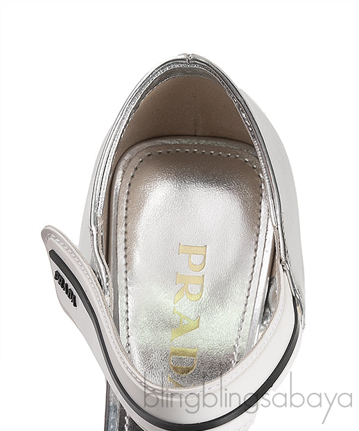 Metallic Silver Leather Pump