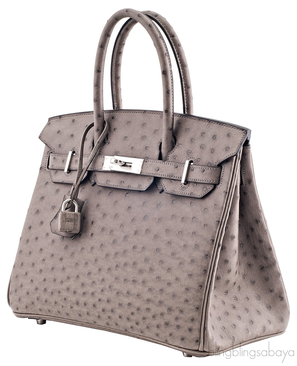 Birkin 30 Grey Tourterelle Ostrich