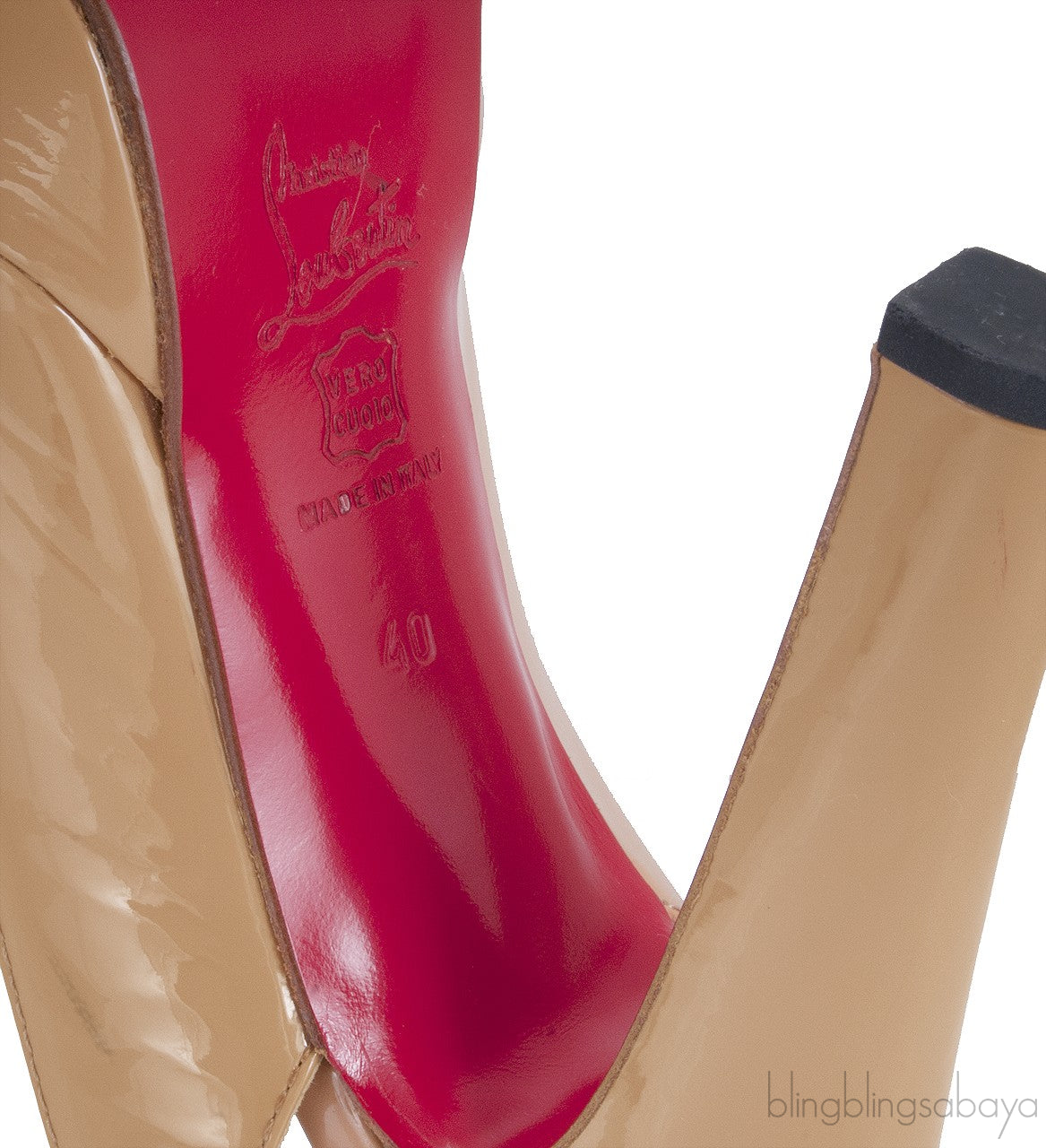 Crisscross Patent Slingback Pump