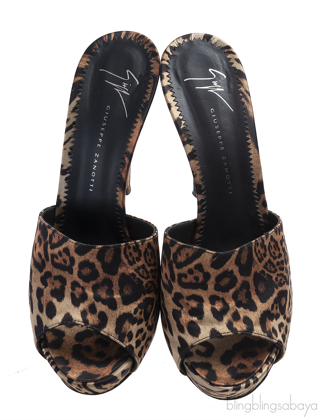 Giuseppe Zanotti Leopard Print Satin Mule Slides