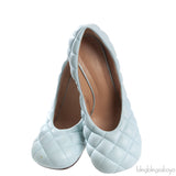 Bottega Veneta Light Blue Padded Block Square Toe Quilted Heels 37.5