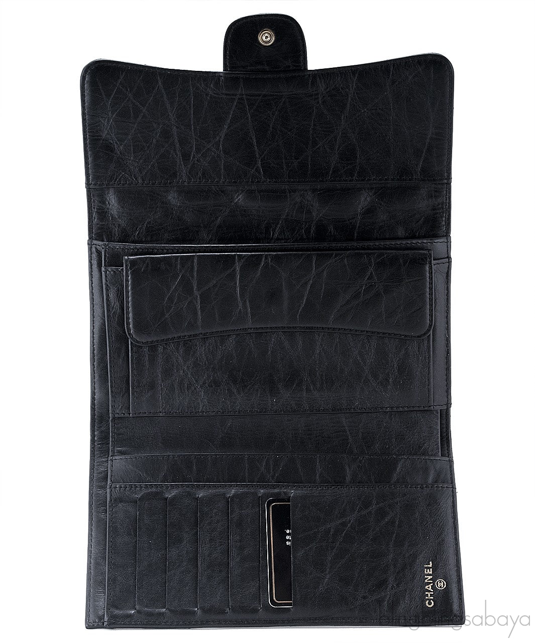2.55 Trifold Long Black Wallet