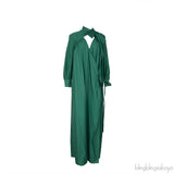 Green Fake Wrap Maxi Dress