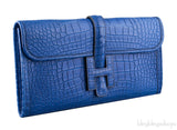 Jige Elan Blue Electric Crocodile Clutch