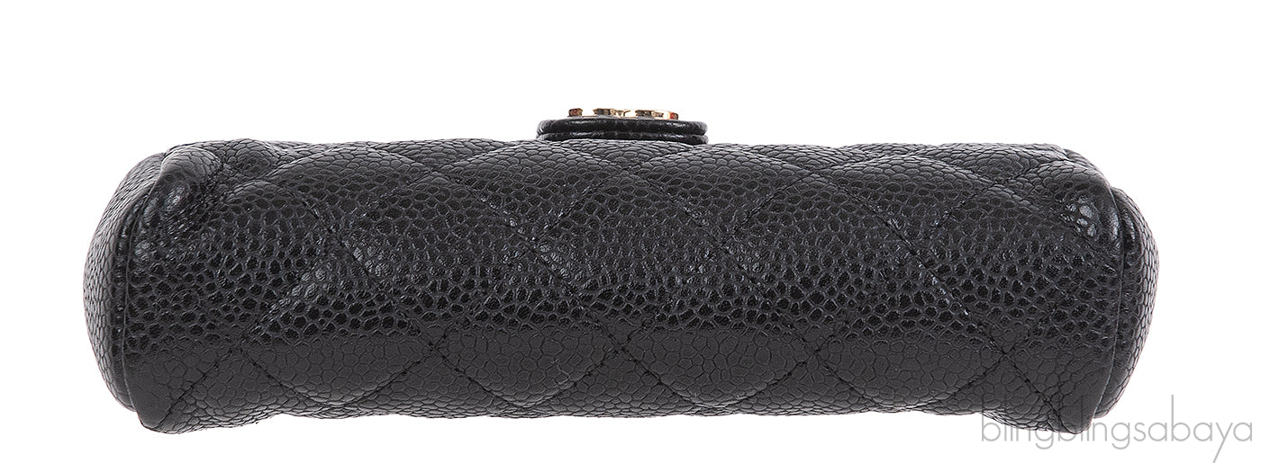 Chanel Black Quilted Phone Holder GHW