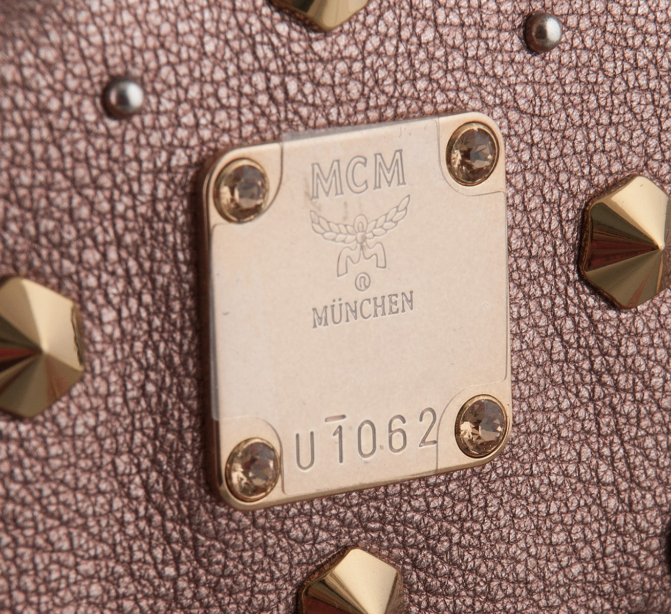 Metallic Leather Studded Mini Backpack