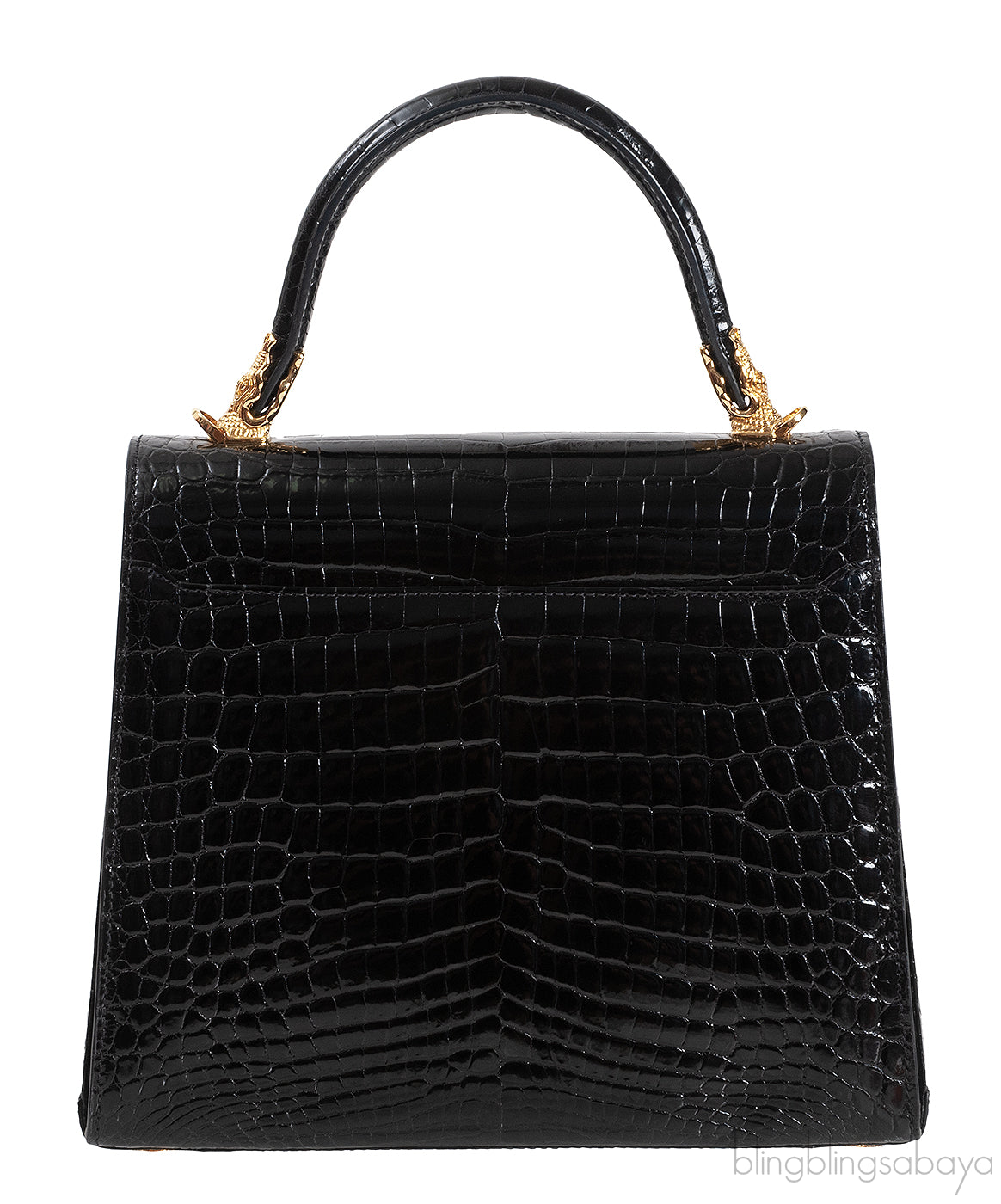 Kwanpen Black Signature Crocodile Bag GHW