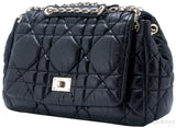 Black Quilted Leather Shoulder Bag