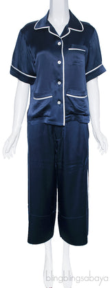 Blue Short Sleeve Pajama Set