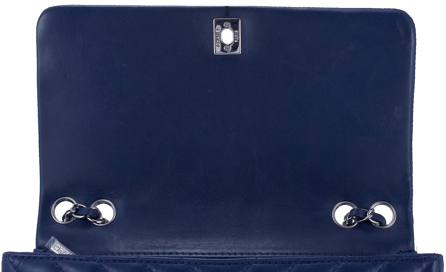 Blue Chevron Quilted Medium Flap Bag