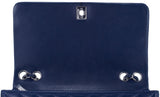 Blue Chevron Quilted Medium Flap Bag