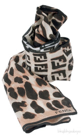 FF Leopard Silk Scarf