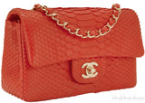 Classic Coral Python Mini Flap Bag