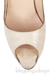 Alabastro Crocodile Peep Toe Pumps