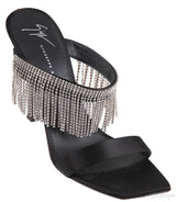 Giuseppe Zanotti Black Satin Crystal Prince Slide